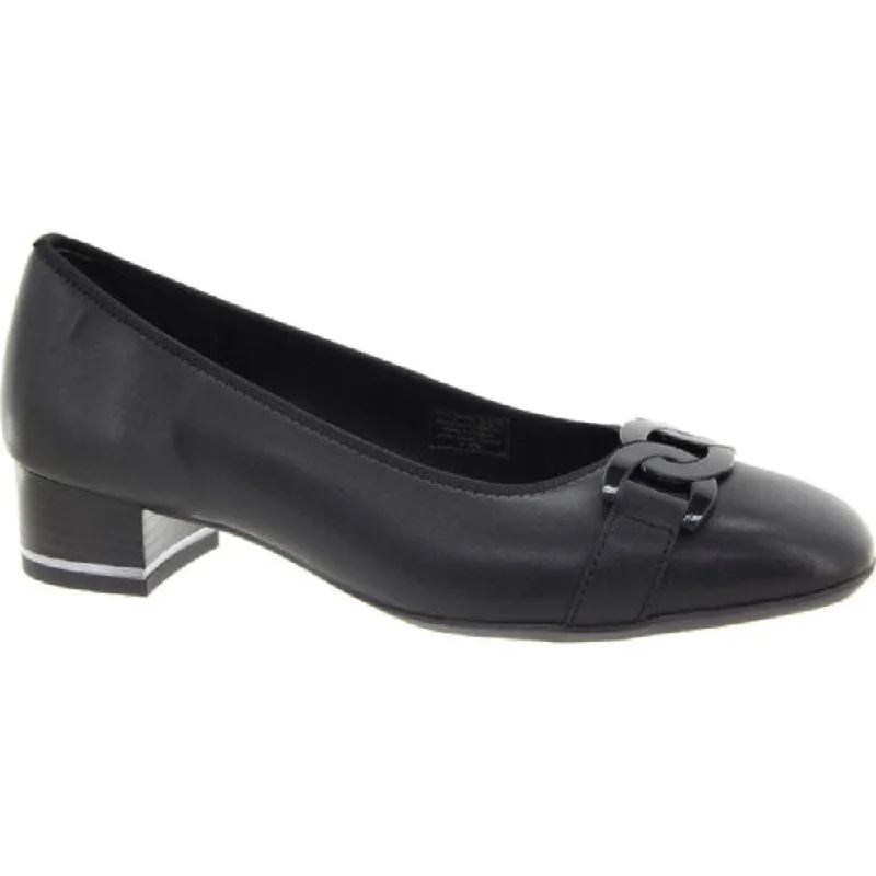 Comfortable Stylish Shoes Ara Women's Gallant Buckle Pump Black Nappa Leather