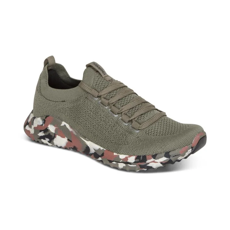 Best Women's Shoe Deals Aetrex Carly Lace/Slip on Olive Camo AS204