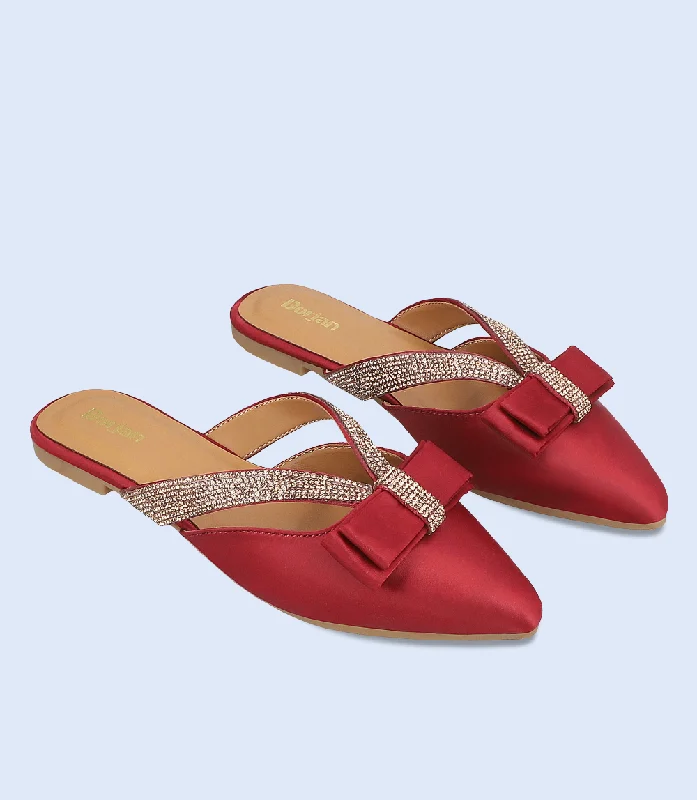 Daring Fashion Promotions BW10208-MAROON-Women Mule