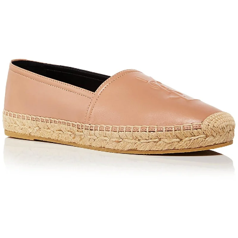 Break Fashion Norms Womens Leather Slip On Espadrilles