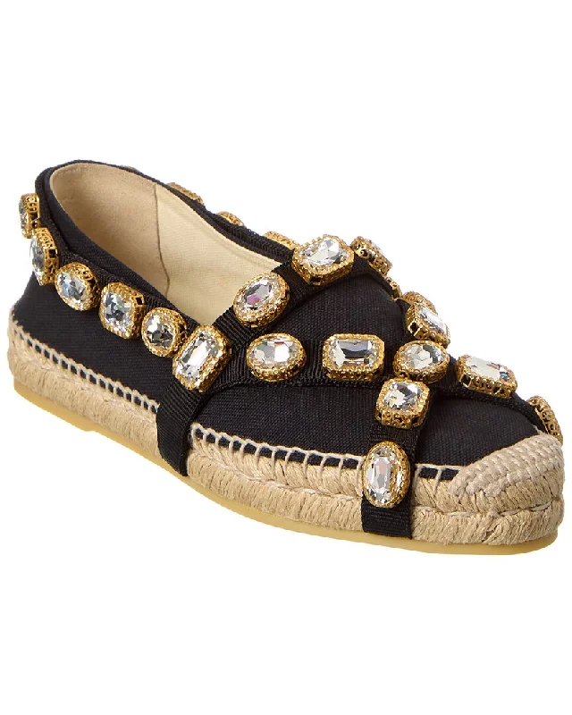 Latest Fashion Gucci Crystal Canvas Espadrille