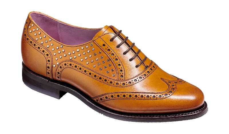 Holiday Glam Freya - Cedar Calf / Studs - Brogue Shoe Womens