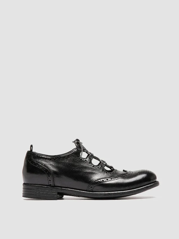 Limited Edition CALIXTE 079 - Black Leather Oxford Shoes