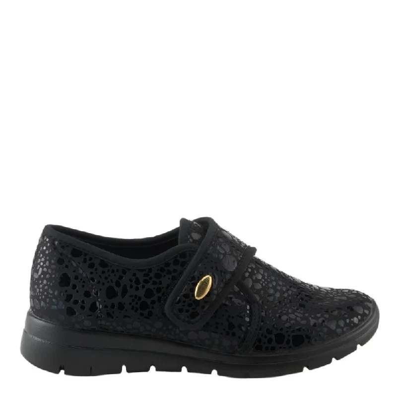 Adventure-Ready Footwear Sale Spring Step Women's Flexus Amay Shoes Black Croc