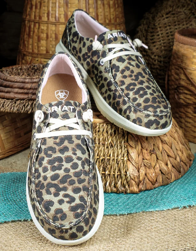 Fashionable Casual Footwear Offers Women's Hilo Olive Leopard Print Shoes 10047018