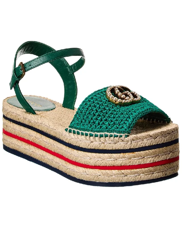 All-Season Shoes Deal Gucci Lilibeth Platform Espadrille Sandal