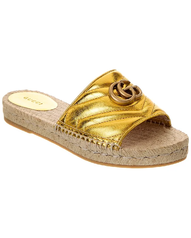 Seasonal Trends Gucci Gg Leather Espadrille Sandal