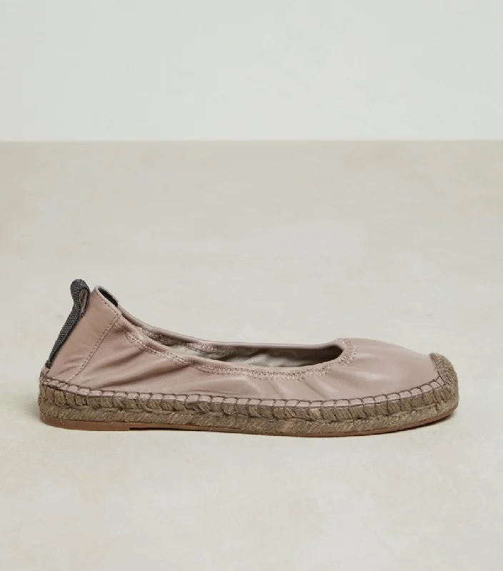 Fashion Sale Brunello Cucinelli Women's Ballerina Espadrilles In Dune