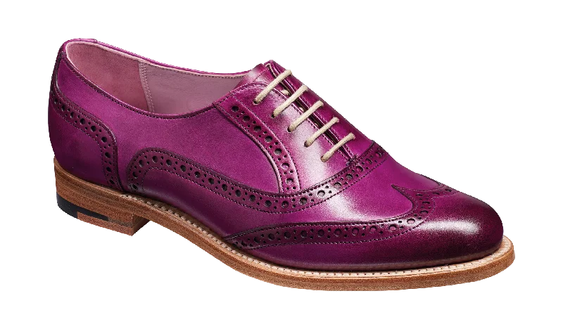 Durable Fashion Picks Fearne - Purple Hand Painted - Ladies Brogue Shoe