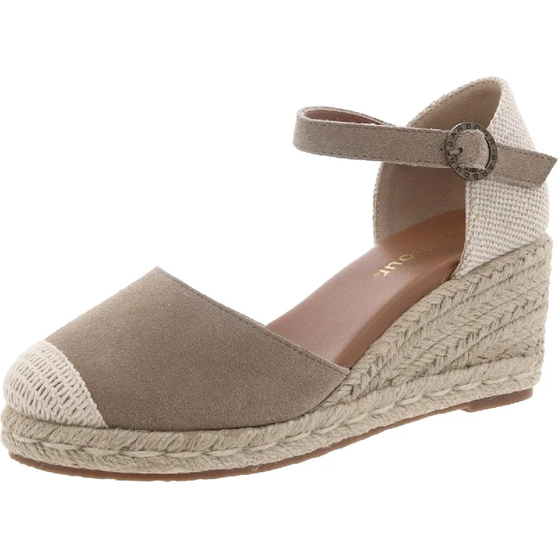 You'Ll Love Us Because Frances Womens Suede Ankle Strap Espadrilles