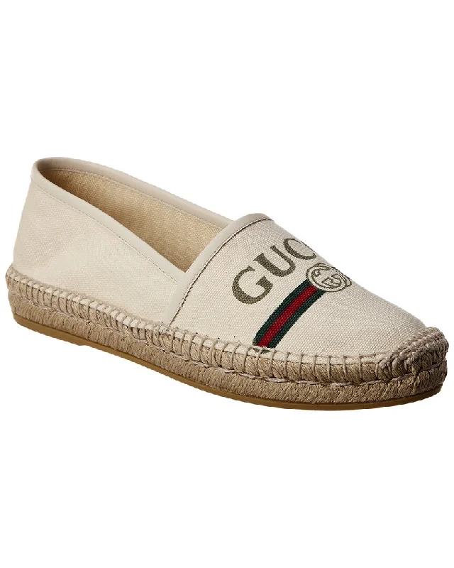 Seasonal Footwear Sale Gucci Logo Canvas Espadrille