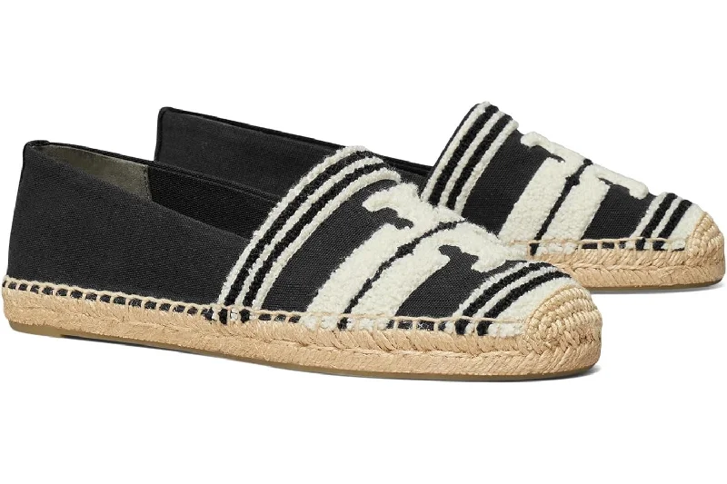 Comfortable Shoes Promotion Tory Burch Women's Double T Espadrilles, Black/Light Alabaster