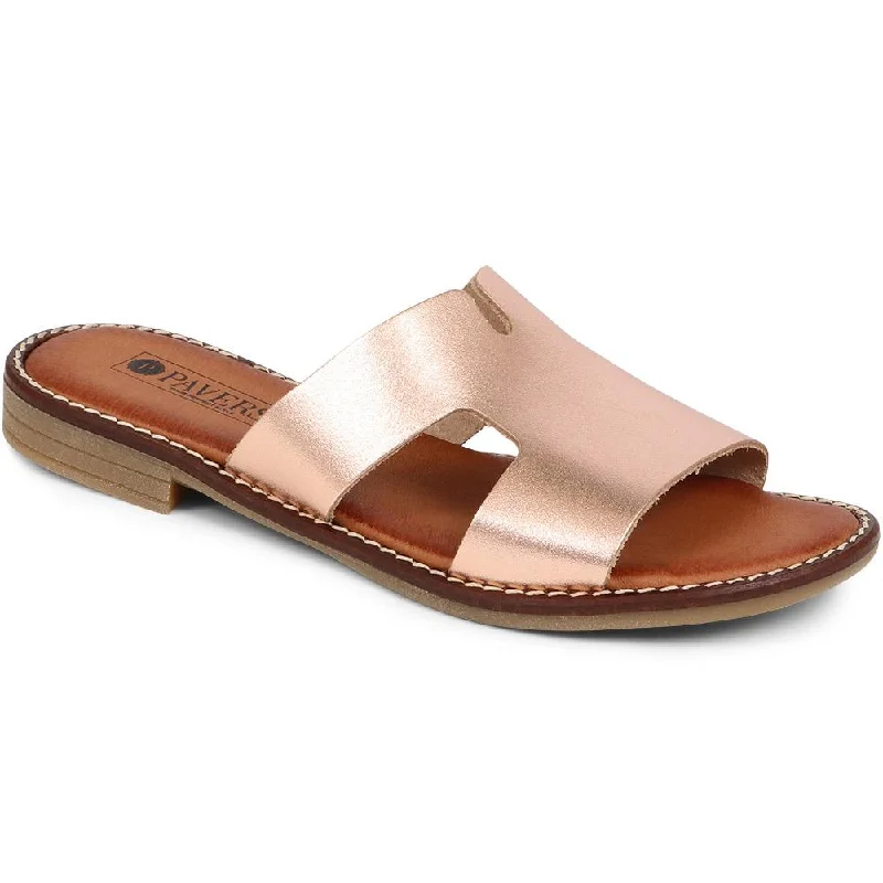 Sporty Fashion Offers Leather Mule Sandals  - TUYUR39009 / 325 298