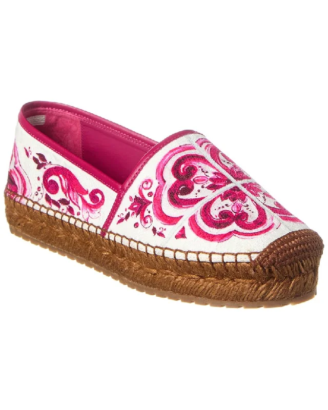 Stylish Statements Dolce & Gabbana Brocade Canvas & Leather Espadrille