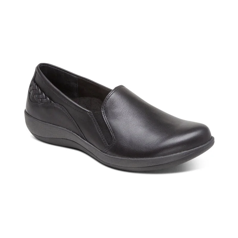 Casual Women's Flats Aetrex Trisha Slip On Black DM520