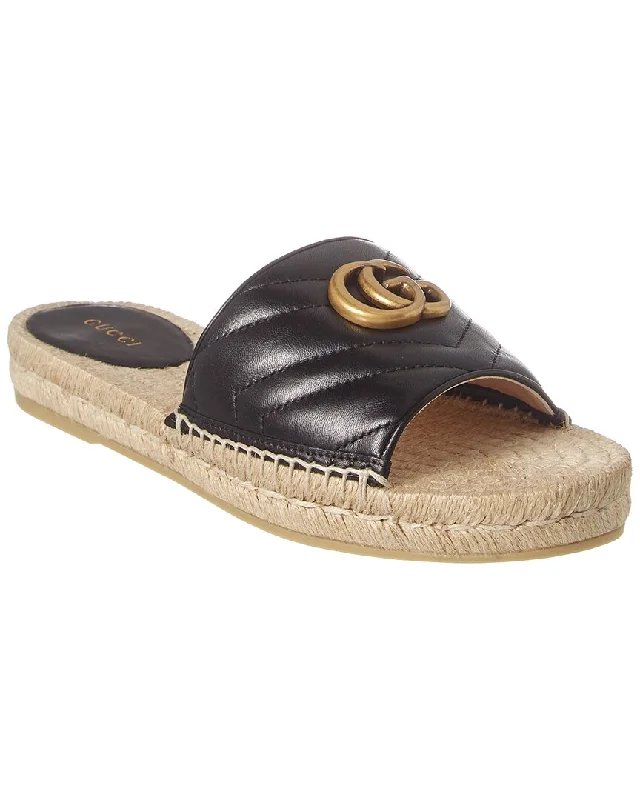 Hot Styles Gucci Gg Leather Espadrille Sandal