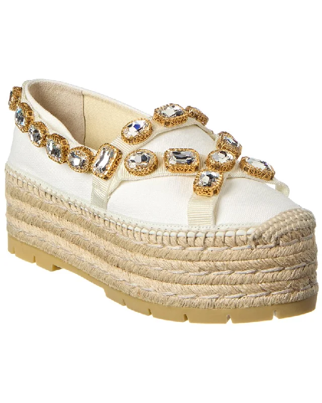 Stylish Savings Gucci Canvas Platform Espadrille