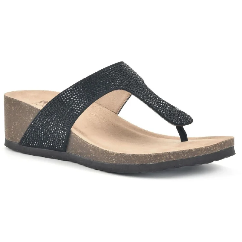 End-Of-Season Clearance Action Womens Shimmer Toe Post Thong Sandals