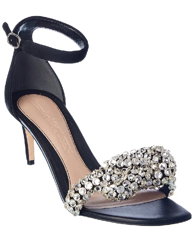 Non-Slip Shoes Sale Alexander McQueen Crystal Embellished Suede Sandal