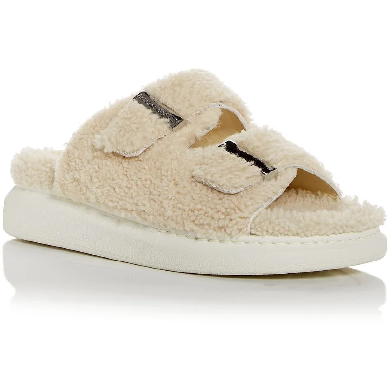 Classic Casual Shoes Sale Alexander McQueen Womens Suola Gomma Leather Faux Fur Slide Slippers