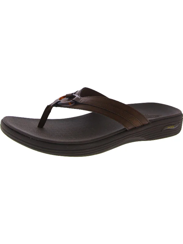 Comfortable Office Shoes Arch Fit Maui-Summer Fun Womens Faux Leather Casual Flip-Flops