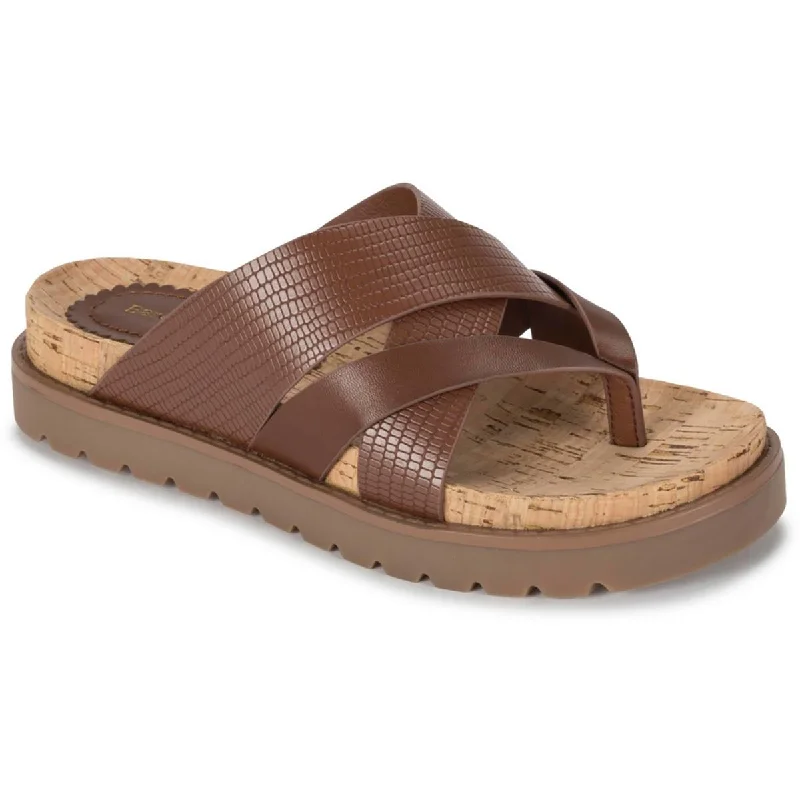 New Styles Just In Baretraps Womens Deirdra Faux Leather Slide Sandals