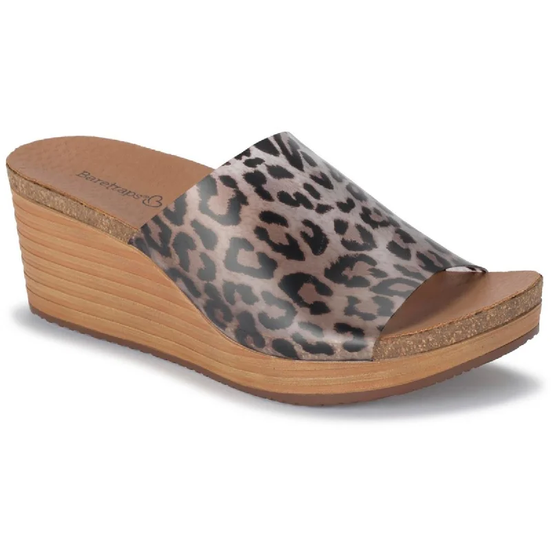 Trendy Fashion Sale Baretraps Womens YALISSA Animal Print Vinyl Mule Sandals