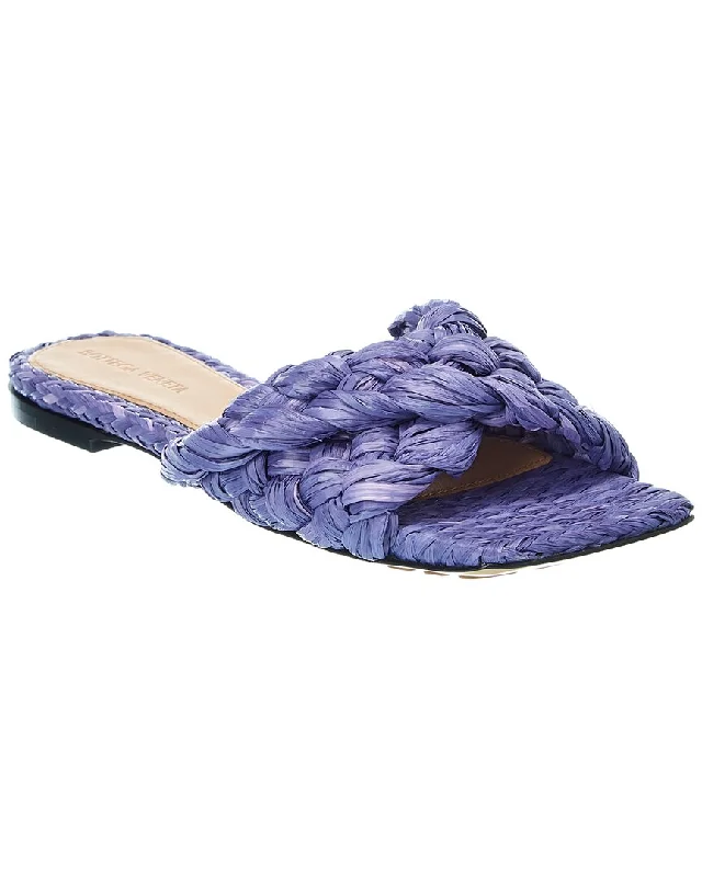 Designer Shoes Clearance Bottega Veneta Stretch Raffia Sandal