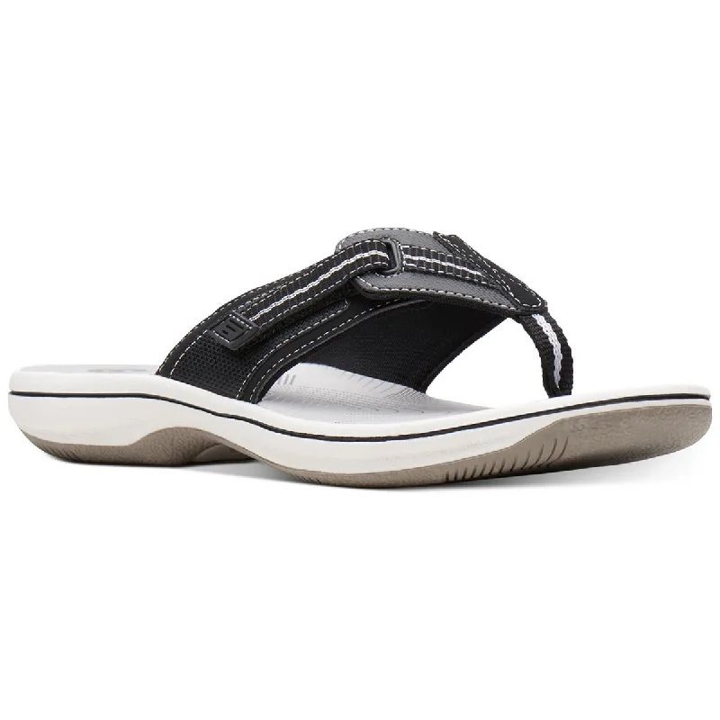 Sporty Fashion Offers Clarks Womens Faux Leather Thong Sandals