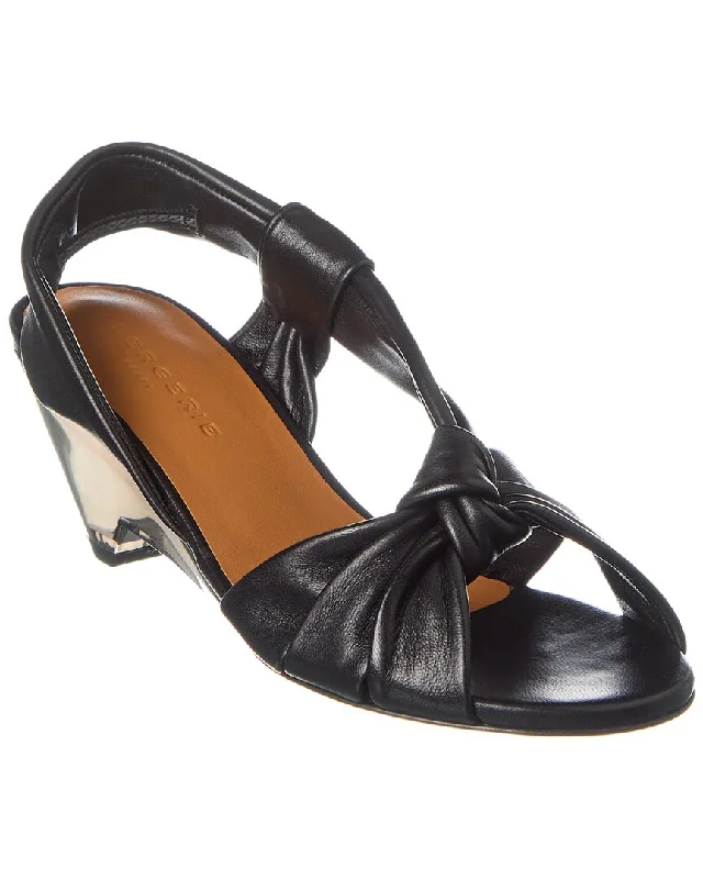 Elegant Fashion Offers Clergerie Doha Leather Wedge Sandal