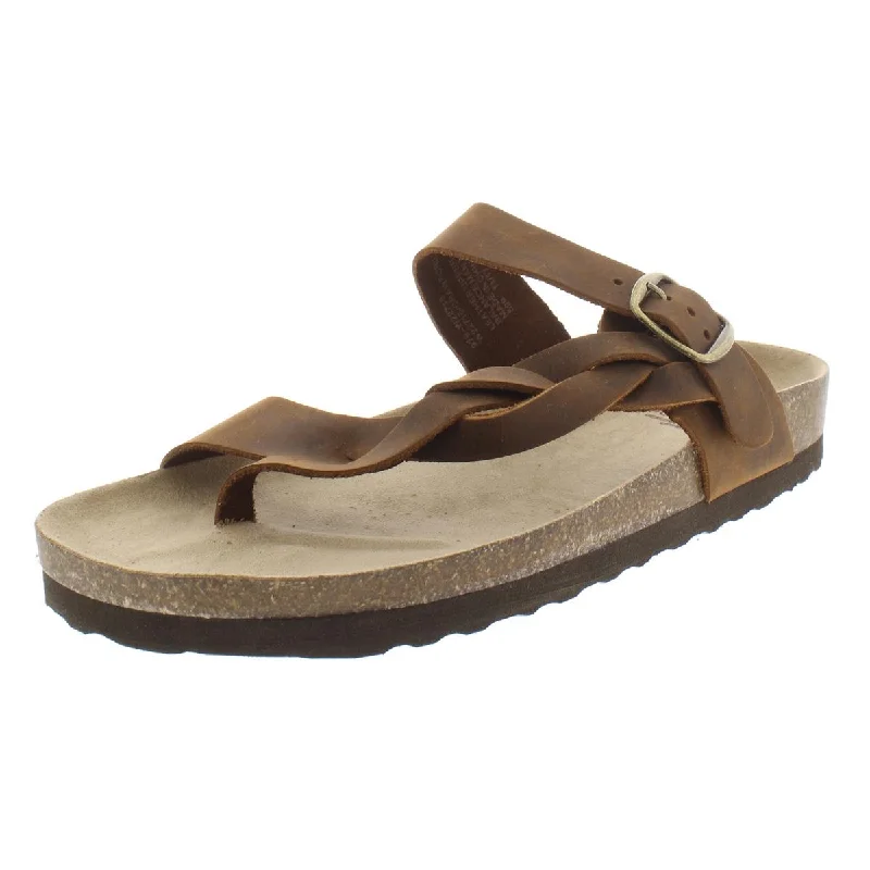 Season Offer Crawford Womens Leather Flat Thong Sandals