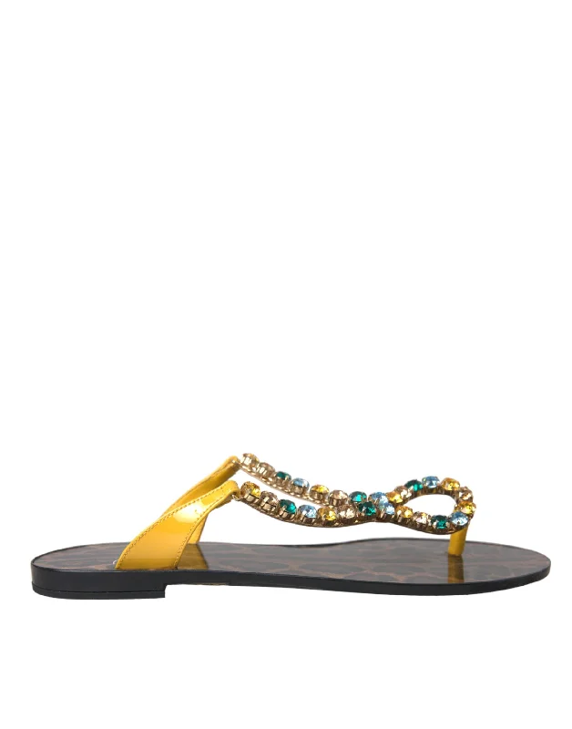 Limited Time Flash Sale Dolce & Gabbana multi Crystal Sandals Flip Flops Women's Shoes