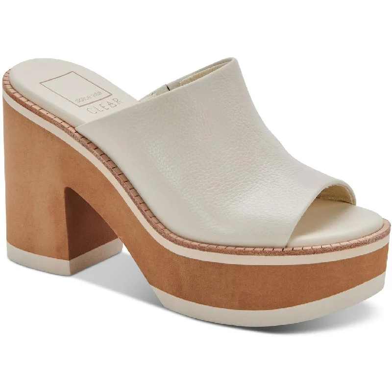 Breathable Flats Offers Dolce Vita Womens Emery Leather Slide Platform Sandals