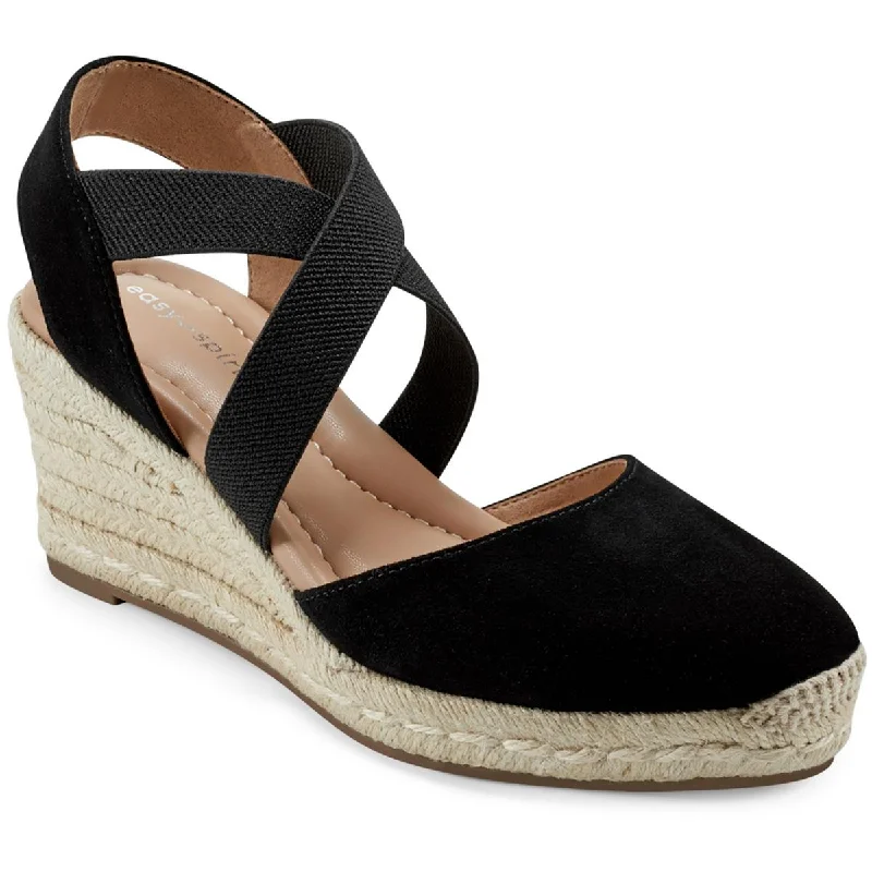 Catch Every Fashion Trend Easy Spirit Womens MEZA Leather Suede Wedge Sandals