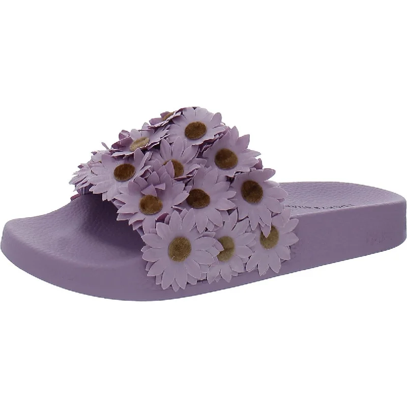 Dive Into Trendy Styles Gellion Womens Applique Embellished Slide Sandals