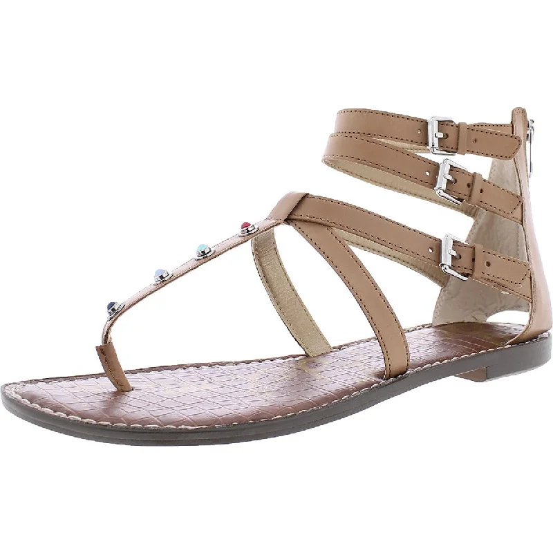 On-Trend Fashion Offers Genevive Womens Leather Studded Strappy Sandals