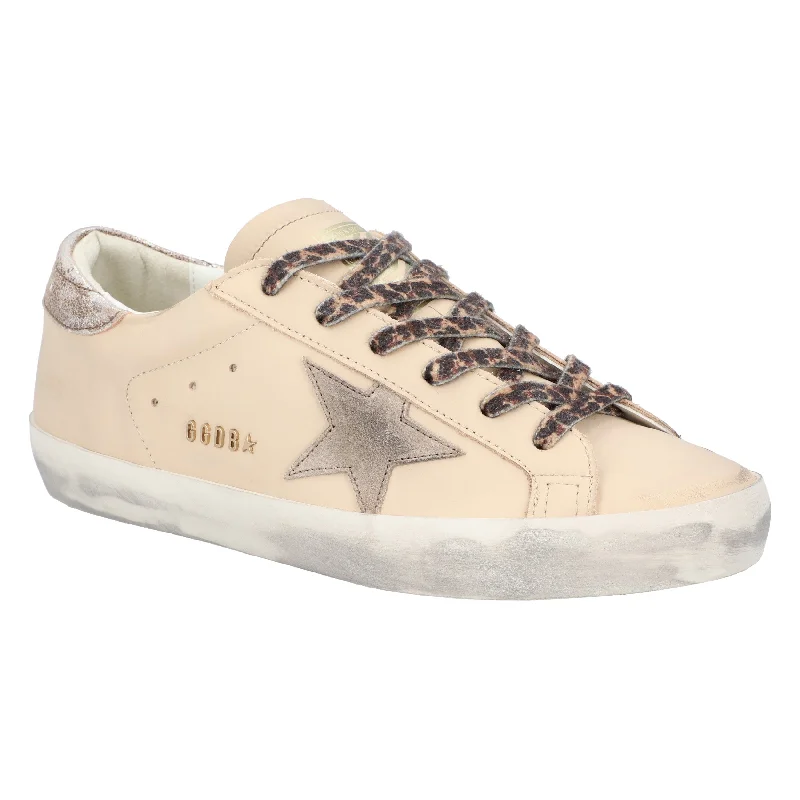 Contemporary Casual Deals Golden Goose Super-Star Beige Leather Sneakers