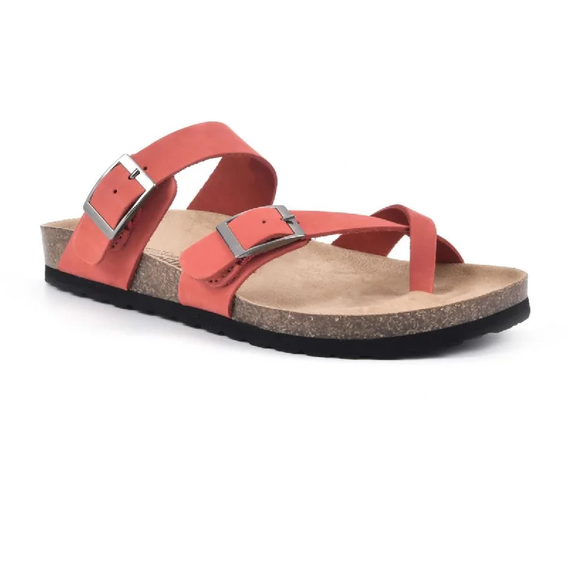 Style Without Limits Gracie Womens Leather Flat Footbed Sandals