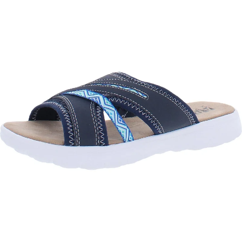 Weekend Exclusive Guava Womens Faux Leather Slip-On Sport Sandals