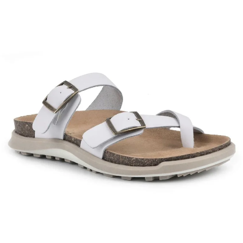 Elevated Casual Discounts Hazy Womens Leather Buckle Footbed Sandals