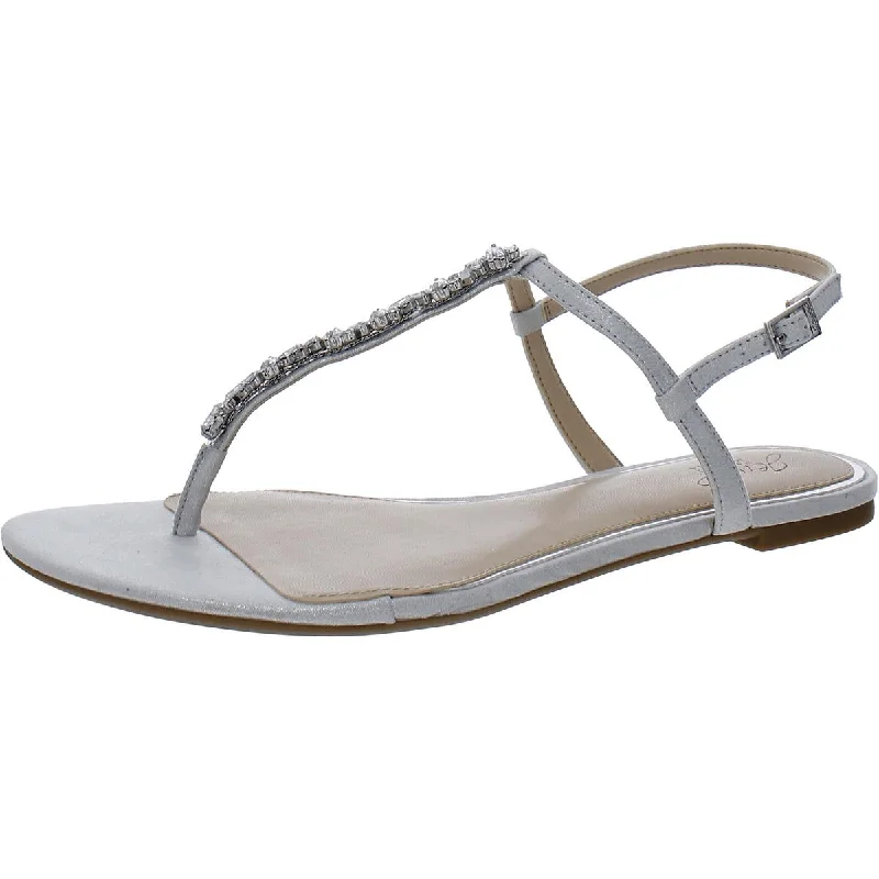 Comfortable Stretch Shoes Promotion Jewel Badgley Mischka Womens Dafina Metallic Embellished Thong Sandals