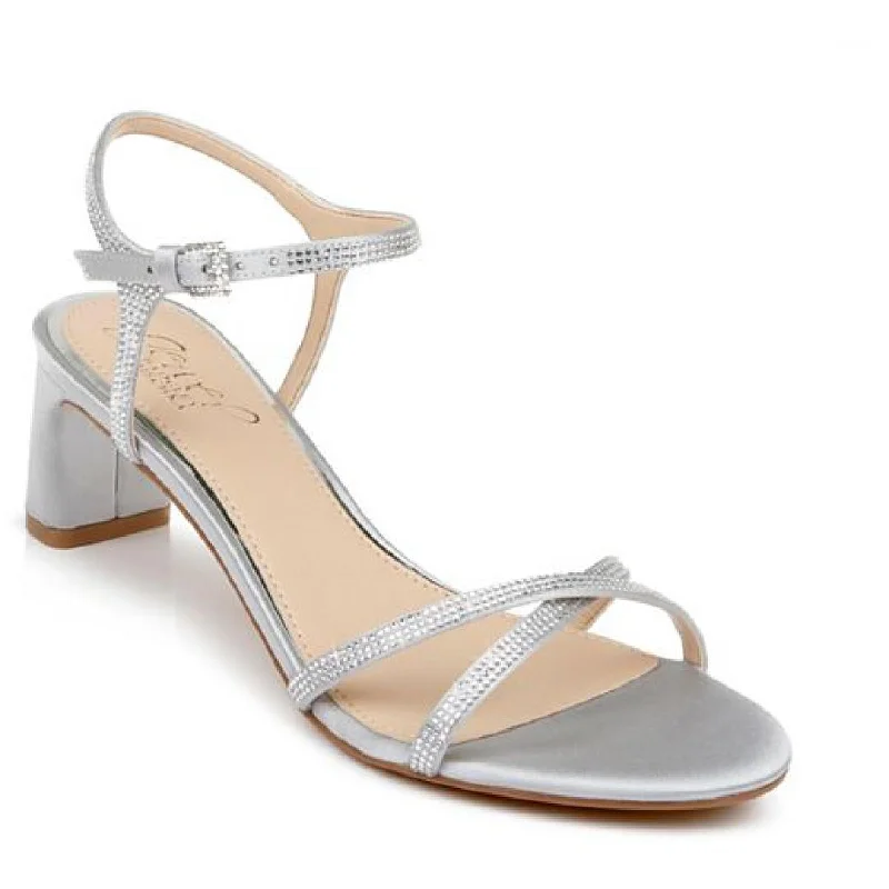 Premium Footwear Sale Jewel Badgley Mischka Womens Omari II Satin Ankle Strap Heels