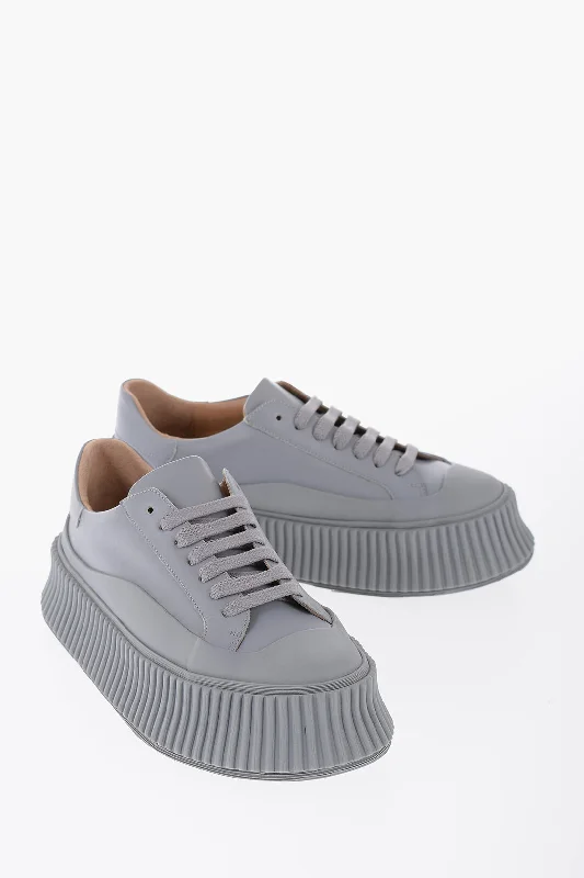 You'Ll Love Us Because Jil Sander Leather Low-Top Sneakers With Platform Sole