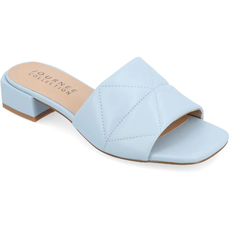 Effortless Slip-On Shoes Journee Collection Womens Elidia Faux Leather Quilted Slide Sandals