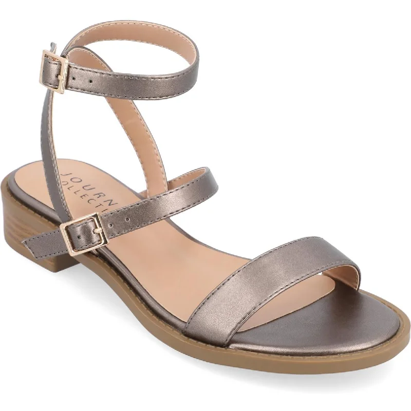 Spring Offer Journee Collection Womens gigi sandals Patent Strappy Ankle Strap