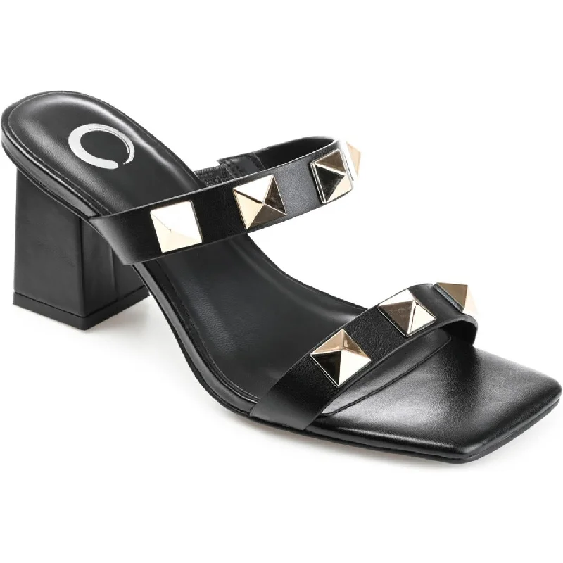 Comfortable Slip-On Shoes Journee Collection Womens Kirian Faux Leather Square Toe Block Heel