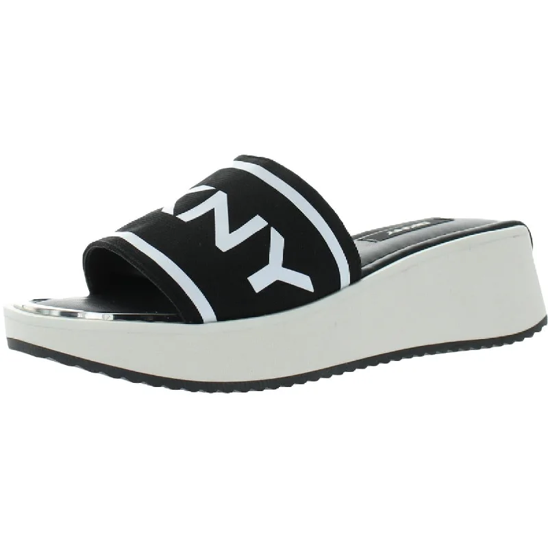 End Of Season Clearance Mandy Womens Logo Slip On Slide Sandals