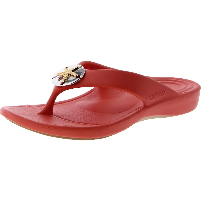 Seasonal Footwear Sale Maui Starfish Womens Embellished Cushioned Footbed Slide Sandals