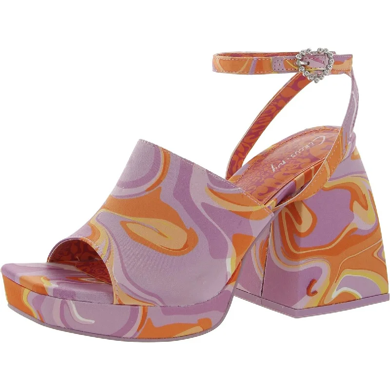 Effortless Style, Endless Impact Miranda Jewel Womens Printed Ankle Strap Platform Sandals