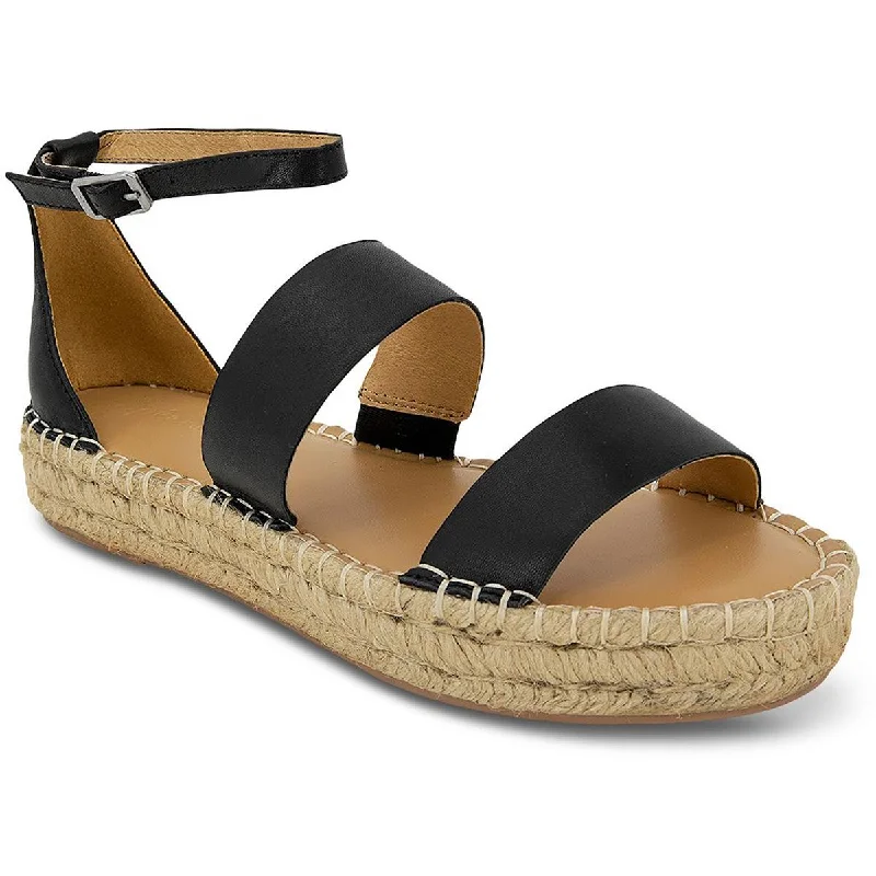 Embrace New Fashion Morgan Womens Leather Ankle Strap Espadrilles